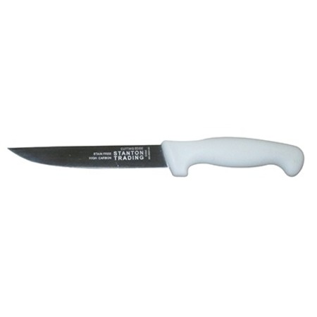 STANTON TRADING Boning Knife 6" Wide White PP handle, straight edge, high- KNV-BON6W-WH